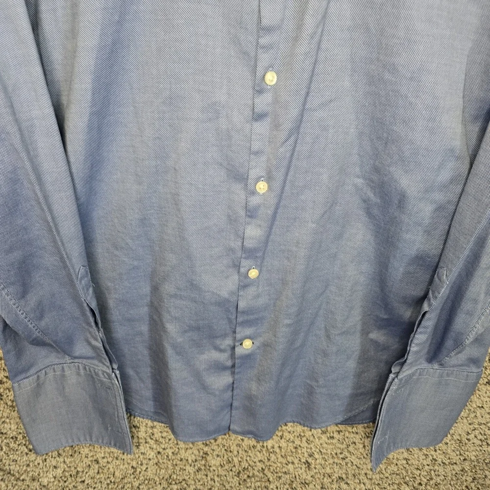 Banana Republic Dress Shirt Mens 16-16.5 Large Blue Egyptian Cotton‎ Fitted